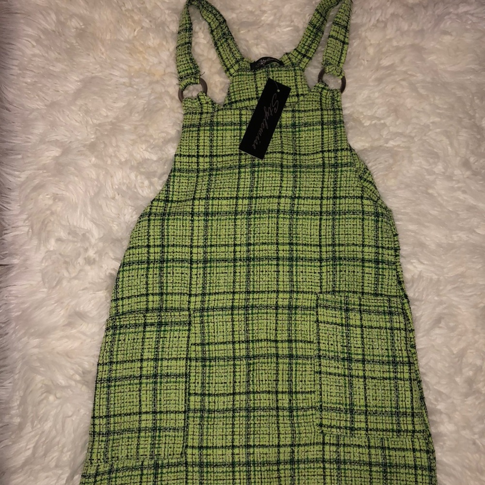 Lime Tweed Ring Front Pinora Dress